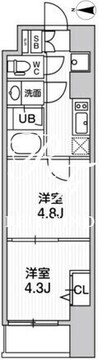 ウィーヴプレイス新蒲田 403 間取り図