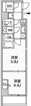 ウィーヴプレイス新蒲田 601 間取り図