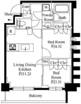 343レジデンス市ヶ谷 203 間取り図