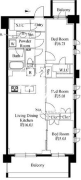 343レジデンス市ヶ谷 403 間取り図