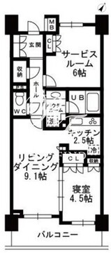 シャンピアグランデ深沢 307 間取り図