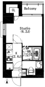 エスティメゾン戸越 408 間取り図