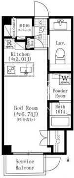 アスティーレ目黒不動前 102 間取り図