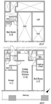 プラザタワー勝どき 4007 間取り図