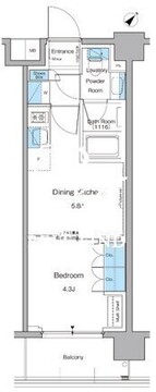 ルフォンプログレ押上イースト 411 間取り図