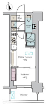 ブリリアイスト町屋 402 間取り図