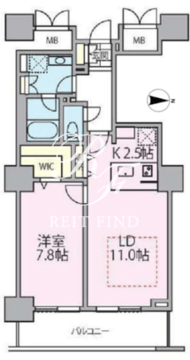 ロイヤルパークスタワー南千住 1218 間取り図