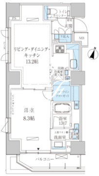 パークアクシス赤坂見附 805 間取り図