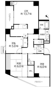 ティーズガーデン東陽町 602 間取り図