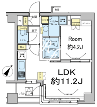 ドゥーエ五反田 1202 間取り図