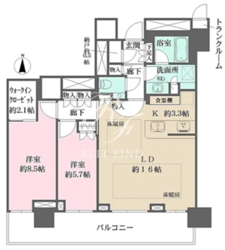 ザ・パークハウス晴海タワーズティアロレジデンス 4506 間取り図