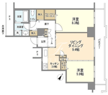 トルナーレ日本橋浜町 1404 間取り図