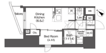 コンフォリア東大井2 1303 間取り図