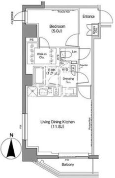 ザ・パークハビオ上野御徒町 703 間取り図