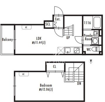 パセオ四谷荒木町 401 間取り図