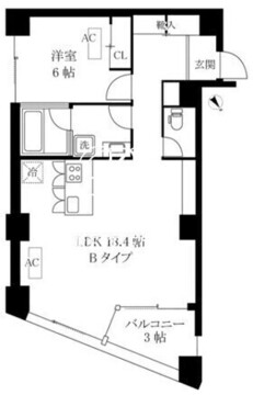 オレア日本橋浜町 602 間取り図