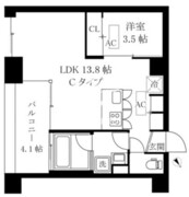 オレア日本橋浜町 403 間取り図