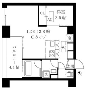 オレア日本橋浜町 1003 間取り図