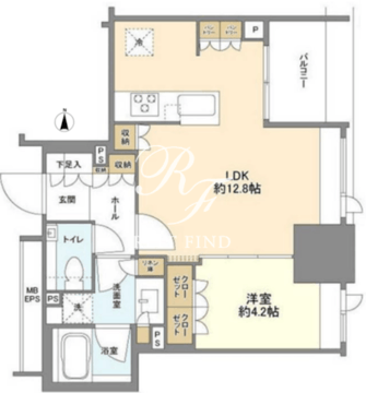 クラッシィハウス大手町ザ・スイート 804 間取り図