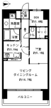 パークキューブ東品川 706 間取り図