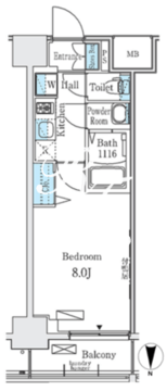 ディームス東陽町2 305 間取り図