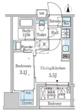 パークアクシス神保町 505 間取り図