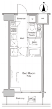 プラウドフラット南品川 208 間取り図