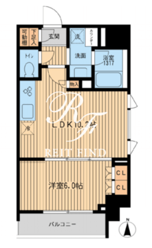 HF上野入谷レジデンス 1103 間取り図