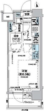 レジディア蒲田5 409 間取り図