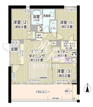 ガーデニエール砧ウエスト 1003 間取り図