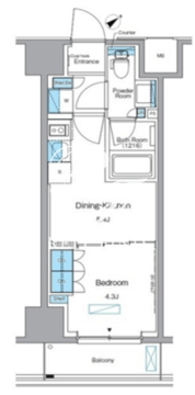 ルフォンプログレ赤塚 1303 間取り図