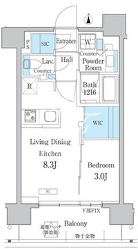 デュオフラッツ浅草田原町 202 間取り図