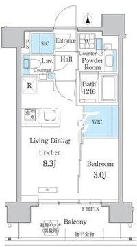 デュオフラッツ浅草田原町 1302 間取り図