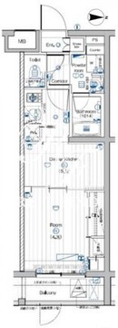 プレミアムキューブ大岡山DEUX 307 間取り図