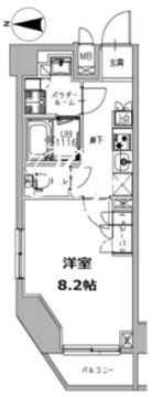 エスレジデンス三田慶大前 1003 間取り図