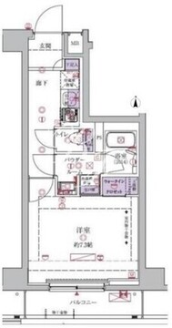 ガリシア中野富士見町 4階25.86㎡ 間取り図