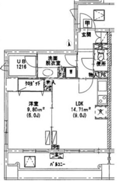 パークハビオ京橋 601 間取り図