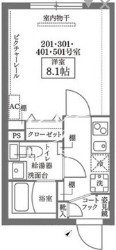 ココキューブ日本橋水天宮 201 間取り図