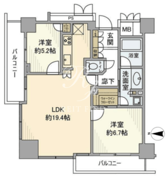 品川タワーフェイス 2101 間取り図