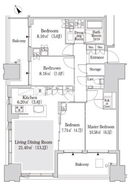 大崎ガーデンレジデンス 813 間取り図