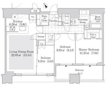 大崎ガーデンレジデンス 2304 間取り図