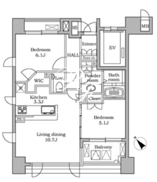 レジディア代官山 301 間取り図