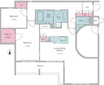 レジディア上目黒 402 間取り図