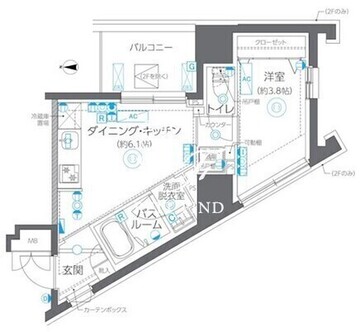 ズーム方南町 404 間取り図