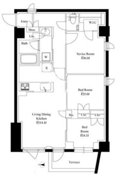 343レジデンス後楽園 301 間取り図