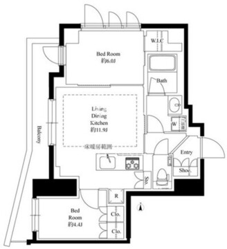 343レジデンス後楽園 303 間取り図