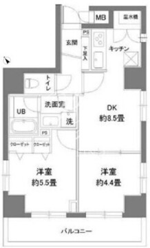 カスタリア新富町2 303 間取り図