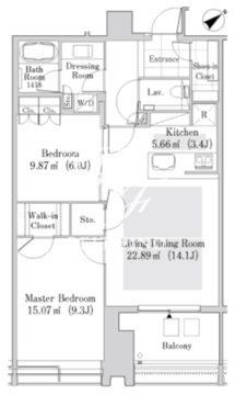 ラ・トゥール新宿ガーデン 2402 間取り図