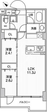 アルファコート曳舟3 105 間取り図