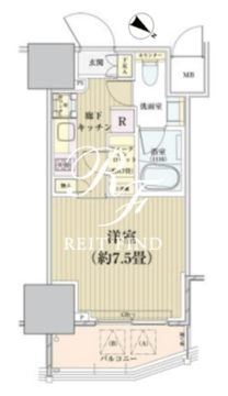 パークリュクス白金高輪 1108 間取り図